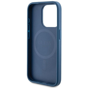 Оригинален гръб GUESS 4G Collection Leather Metal Logo MagSafe - iPhone 14 Pro син - Img 7
