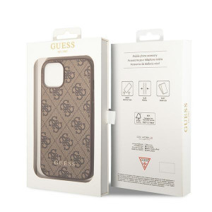 Оригинален гръб GUESS 4G Metal Gold Logo GUHCP15MG4GFBR - iPhone 15 Plus кафяв - Img 8