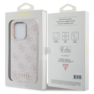 Оригинален гръб GUESS 4G Metal Gold Logo - iPhone 15 Pro розов - Img 8