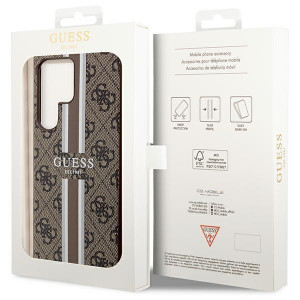 Оригинален гръб GUESS 4G Printed Stripe GUHCS23LP4RPSW - Samsung Galaxy S23 Ultra кафяв - Img 7