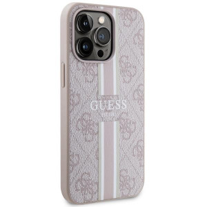 Оригинален гръб GUESS 4G Printed Stripe MagSafe GUHMP13LP4RPSP - iPhone 13 Pro розов - Img 4