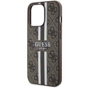 Оригинален гръб GUESS 4G Printed Stripe MagSafe GUHMP13XP4RPSW - iPhone 13 Pro Max кафяв - Img 6