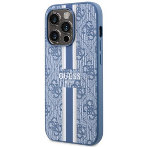 Оригинален гръб GUESS 4G Printed Stripe MagSafe GUHMP14LP4RPSB - iPhone 14 Pro син - Img 2