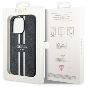 Оригинален гръб GUESS 4G Printed Stripe MagSafe GUHMP14XP4RPSK - iPhone 14 Pro Max черен - Img 8