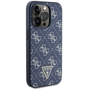 Оригинален гръб GUESS 4G Triangle Metal Logo - iPhone 15 Pro син - Img 4