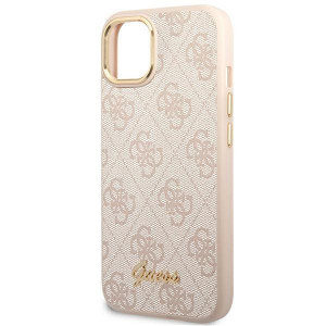 Оригинален гръб GUESS 4G Vintage Gold Logo GUHCP14MHG4SHP - iPhone 14 Plus розов - Img 6