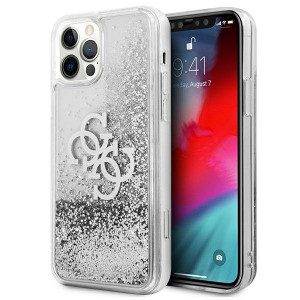 Оригинален гръб GUESS Big Liquid Glitter GUHCP12LLG4GSI - iPhone 12 Pro Max сребрист - Img 1