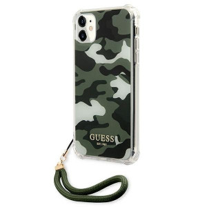 Оригинален гръб GUESS Camo GUHCN61KSARKA с връзка - iPhone 11 зелен / каки - Img 2