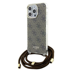 Оригинален гръб GUESS Crossbody Cord 4G Print - iPhone 15 Pro Max кафяв - Img 1