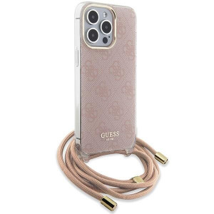 Оригинален гръб GUESS Crossbody Cord 4G Print - iPhone 15 Pro Max розов - Img 3