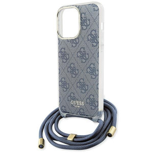 Оригинален гръб GUESS Crossbody Cord 4G Print - iPhone 15 Pro Max син - Img 5