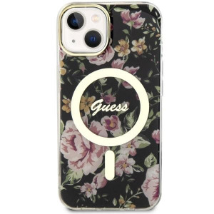 Оригинален гръб GUESS Flower MagSafe GUHMP14MHCFWSK - iPhone 14 Plus черен - Img 3