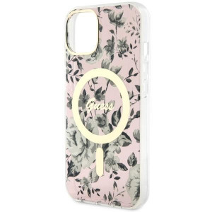 Оригинален гръб GUESS Flower MagSafe GUHMP14MHCFWSP - iPhone 14 Plus розов - Img 6