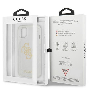 Оригинален гръб GUESS Glitter 4G Big Logo GUHCP13SPCUGL4GTR - iPhone 13 mini прозрачен - Img 8