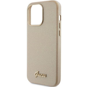Оригинален гръб GUESS Glitter Glossy Script - iPhone 15 Pro златист - Img 6