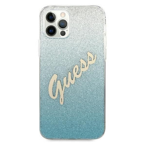 Оригинален гръб GUESS Glitter Gradient GUHCP12MPCUGLSBL - iPhone 12 / 12 Pro син - Img 3