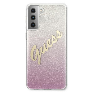 Оригинален гръб GUESS Glitter Gradient Script GUHCS21MPCUGLSPI - Samsung Galaxy S21+ 5G розов - Img 3