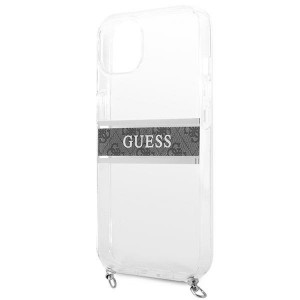Оригинален гръб GUESS Gray Strap Silver Chain GUHCP13SKC4GBSI - iPhone 13 mini прозрачен / сив - Img 6