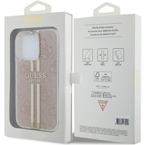 Оригинален гръб GUESS IML 4G Gold Stripe - iPhone 15 Pro розов - Img 8