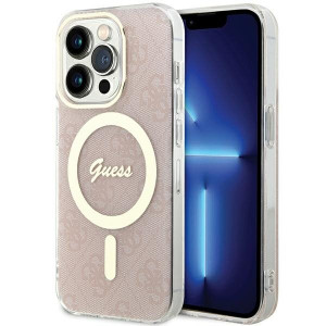 Оригинален гръб GUESS IML 4G MagSafe - iPhone 15 Pro розов - Img 1
