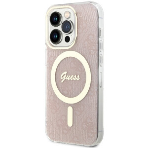 Оригинален гръб GUESS IML 4G MagSafe - iPhone 15 Pro розов - Img 2