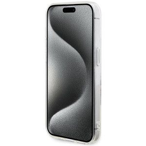 Оригинален гръб GUESS IML Flowers Wreatch MagSafe - iPhone 15 Pro прозрачен - Img 5