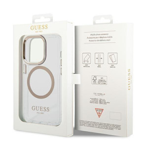 Оригинален гръб GUESS Metal Outline MagSafe GUHMP14LHTRMD - iPhone 14 Pro златист - Img 8