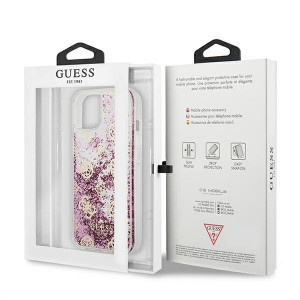 Оригинален гръб GUESS Peony Liquid Glitter GUHCP13SLGPEPI - iPhone 13 mini розов - Img 8