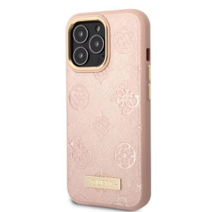 Оригинален гръб GUESS Peony Logo Plate MagSafe GUHMP13LSAPSTP - iPhone 13 Pro розов - Img 2