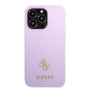 Оригинален гръб GUESS Saffiano 4G Small Metal Logo GUHCP13LPS4MU - iPhone 13 Pro лилав - Img 3