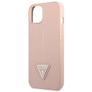 Оригинален гръб GUESS Saffiano Triangle Logo GUHCP13SPSATLP - iPhone 13 mini розов - Img 6
