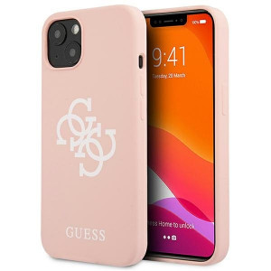 Оригинален гръб GUESS Silicone 4G Logo GUHCP13SLS4GWPI - iPhone 13 mini розов - Img 1