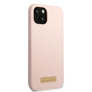 Оригинален гръб GUESS Silicone Logo Plate MagSafe GUHMP13MSBPLP - iPhone 13 розов - Img 4