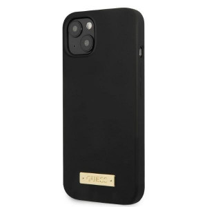 Оригинален гръб GUESS Silicone Logo Plate MagSafe GUHMP13MSPLK - iPhone 13 черен - Img 2