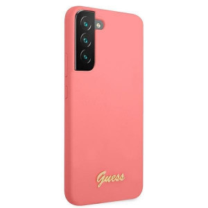 Оригинален гръб GUESS Silicone Script Metal Logo GUHCS22MLSLMGFU - Samsung Galaxy S22+ циклама - Img 4