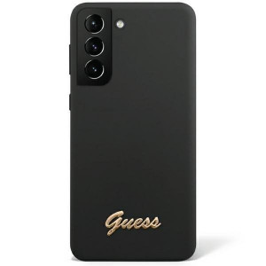 Оригинален гръб GUESS Silicone Vintage Gold Logo GUHCS23MSLSMK - Samsung Galaxy S23+ черен - Img 1
