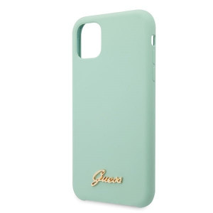 Оригинален гръб GUESS Silicone Vintage Gold Logo - iPhone 11 Pro Max зелен - Img 3