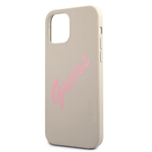 Оригинален гръб GUESS Silicone Vintage Script GUHCP12LLSVSGP - iPhone 12 Pro Max бежов - Img 6