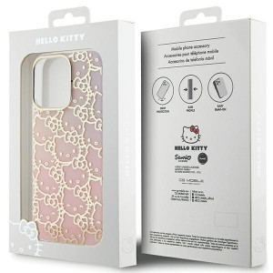 Оригинален гръб Hello Kitty IML Gradient Electrop Crowded Kitty Head - iPhone 15 Pro розов - Img 8