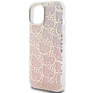 Оригинален гръб Hello Kitty IML Gradient Electrop Crowded Kitty Head - iPhone 15 розов - Img 6