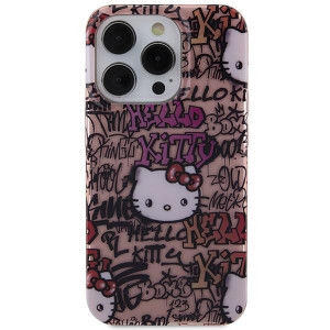 Оригинален гръб Hello Kitty IML Tags Graffiti - iPhone 13 Pro Max розов - Img 3