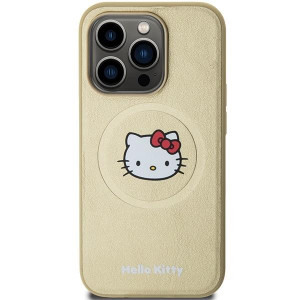 Оригинален гръб Hello Kitty Leather Kitty Head MagSafe - iPhone 13 Pro златист - Img 3