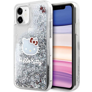 Оригинален гръб Hello Kitty Liquid Glitter Charms Kitty Head - iPhone 11 сребрист - Img 1