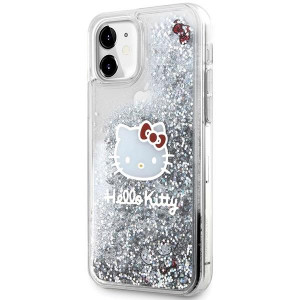 Оригинален гръб Hello Kitty Liquid Glitter Charms Kitty Head - iPhone 11 сребрист - Img 2