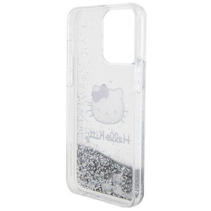 Оригинален гръб Hello Kitty Liquid Glitter Charms Kitty Head - iPhone 15 Pro Max сребрист - Img 6
