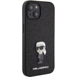 Оригинален гръб KARL LAGERFELD Fixed Glitter Ikonik Logo Metal Pin - iPhone 15 черен - Img 4