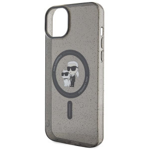 Оригинален гръб KARL LAGERFELD Karl & Choupette Glitter MagSafe - iPhone 15 черен - Img 6