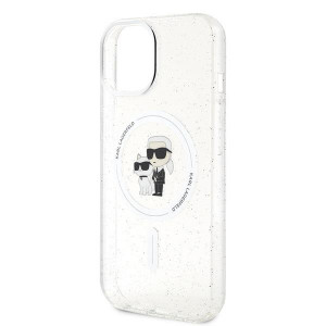 Оригинален гръб KARL LAGERFELD Karl & Choupette Glitter MagSafe - iPhone 15 прозрачен - Img 6