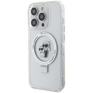 Оригинален гръб KARL LAGERFELD Ring Stand Karl & Choupette MagSafe - iPhone 13 Pro бял - Img 2