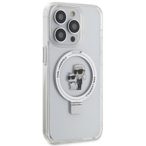 Оригинален гръб KARL LAGERFELD Ring Stand Karl & Choupette MagSafe - iPhone 14 Pro Max бял - Img 4